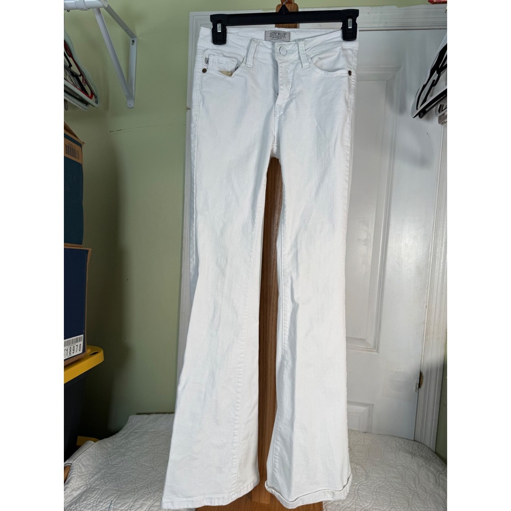 Judy Blue White Flare Leg Jeans Size 1/25 Mid Rise Bell Bottom Denim 00747